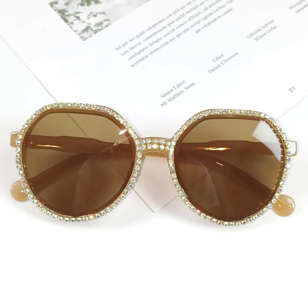 Dame Glitrende Oversized Solbriller Luvikno