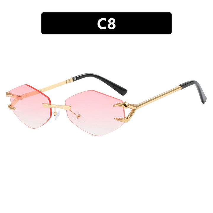 Dame ekstravagant hexagonal solbrille med innovativ ramme og UV-beskyttelse Luvikno