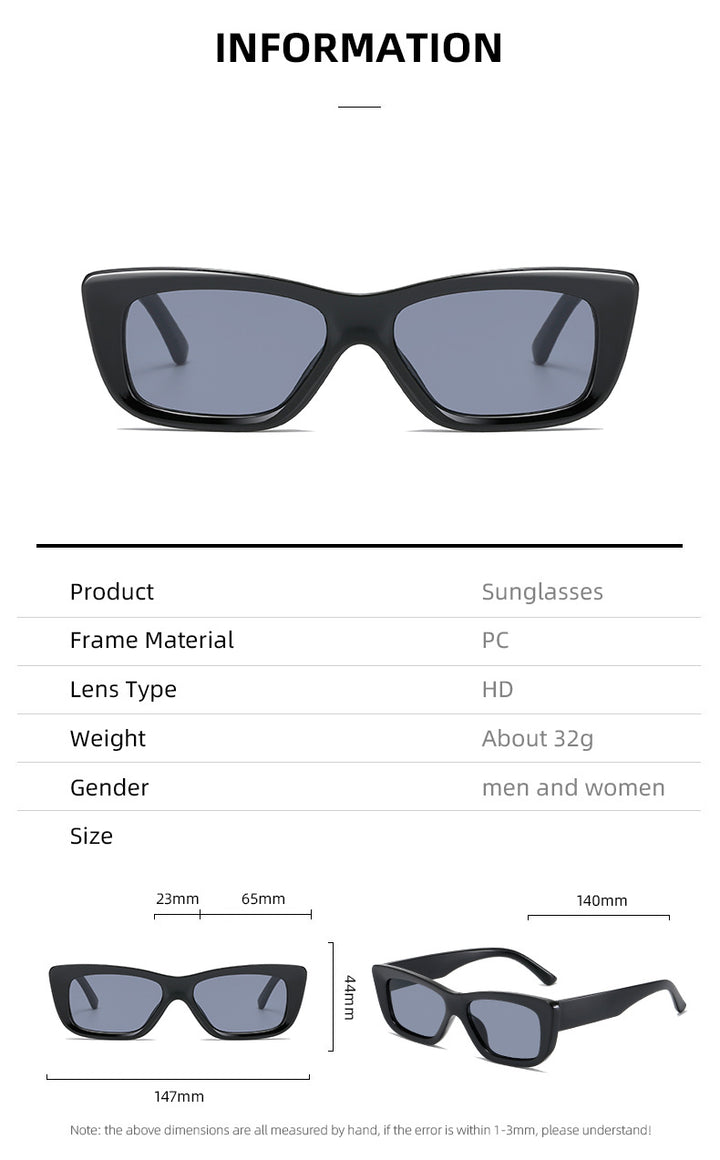 Dame moteriktig solbrille med rektangulært ramme Luvikno