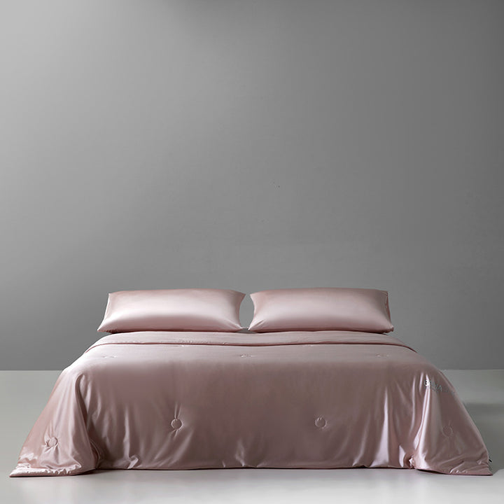 Damer Luksuriøs Satin Dyne med elegant knappestruktur Luvikno