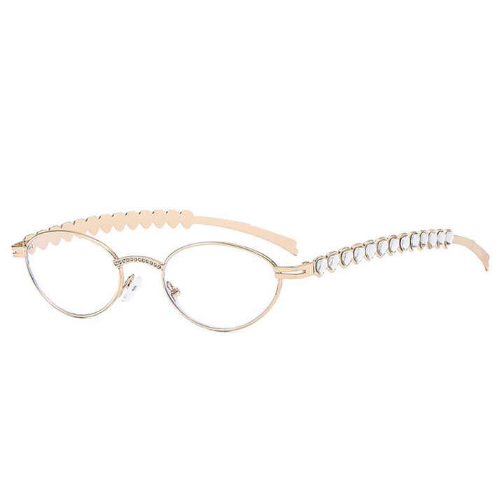 Dame moteriktig solbrille med dekorativ ramme og stilige detaljer Luvikno