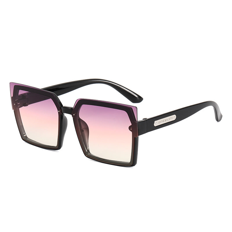 Dame Motebar Kvadratisk Solbrille med Stilig To-farget Ramme Luvikno
