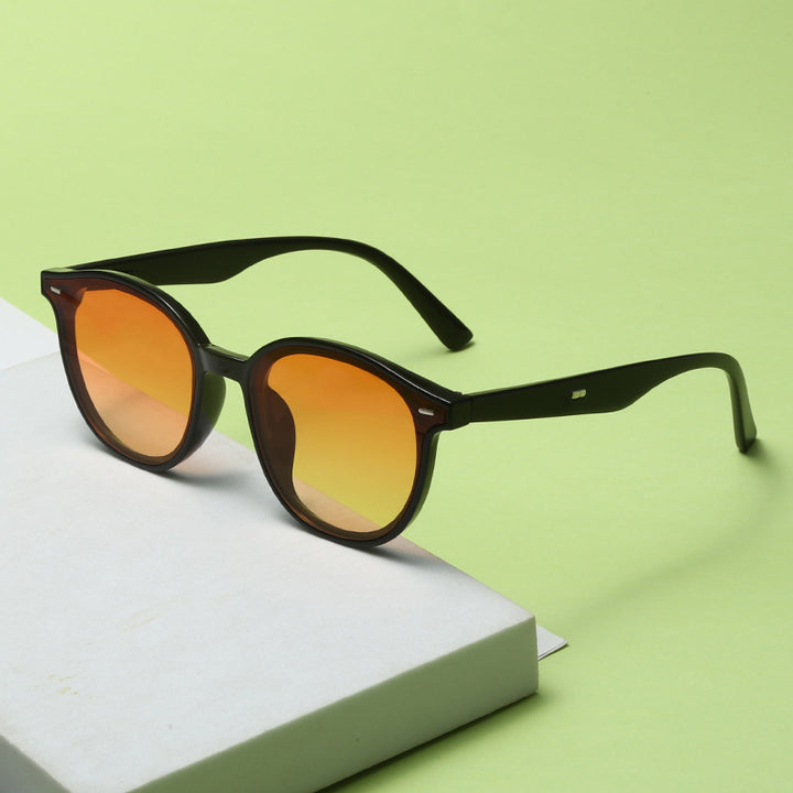 Dame Motemessig Solbrille med trendy, rund ramme og UV-beskyttelse Luvikno
