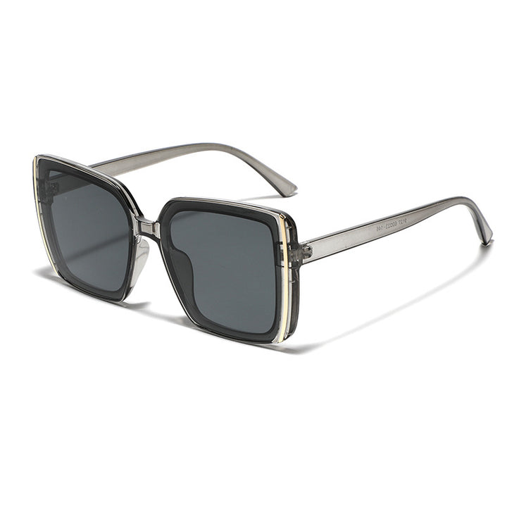Dame oversized Designer-solbrille med unik ramme Luvikno