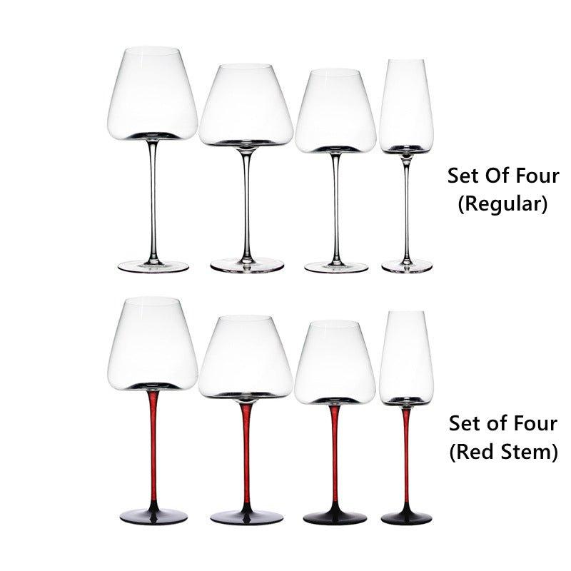 Krystallglass Rød Stilk Burgunder Glass | Luvikno