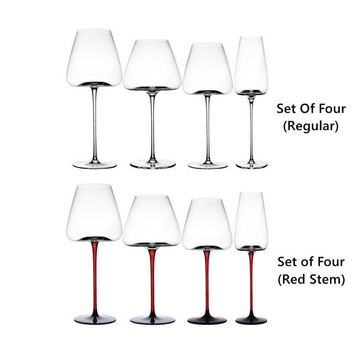 Krystallglass Rød Stilk Burgunder Glass | Luvikno