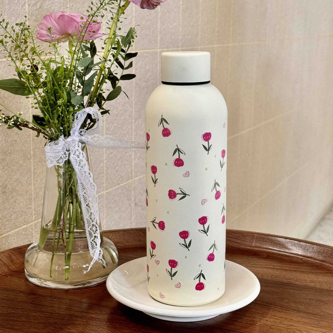 Damen Isoliertrinkflasche mit elegantem Blumendesign Luvikno