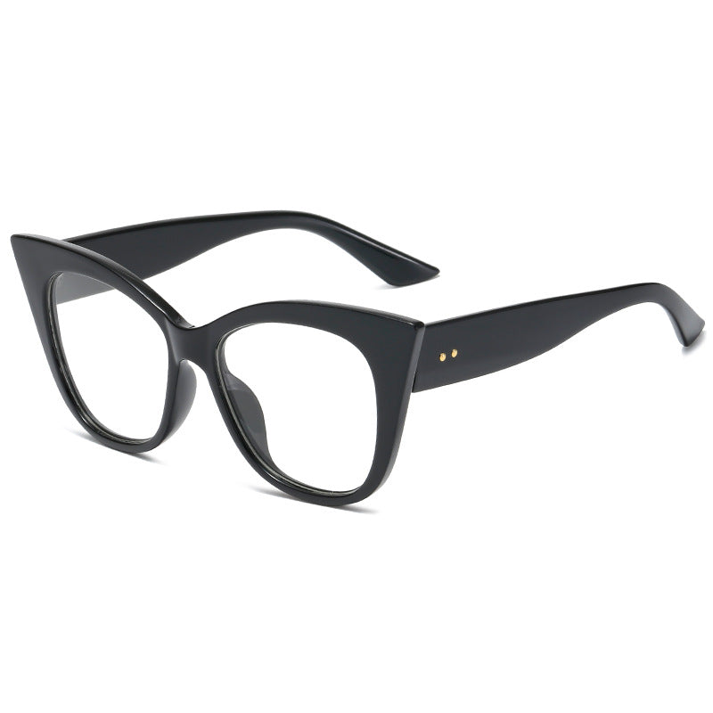 Dame ekstravagante Cat-Eye-solbriller med speilreflekterte linser Luvikno
