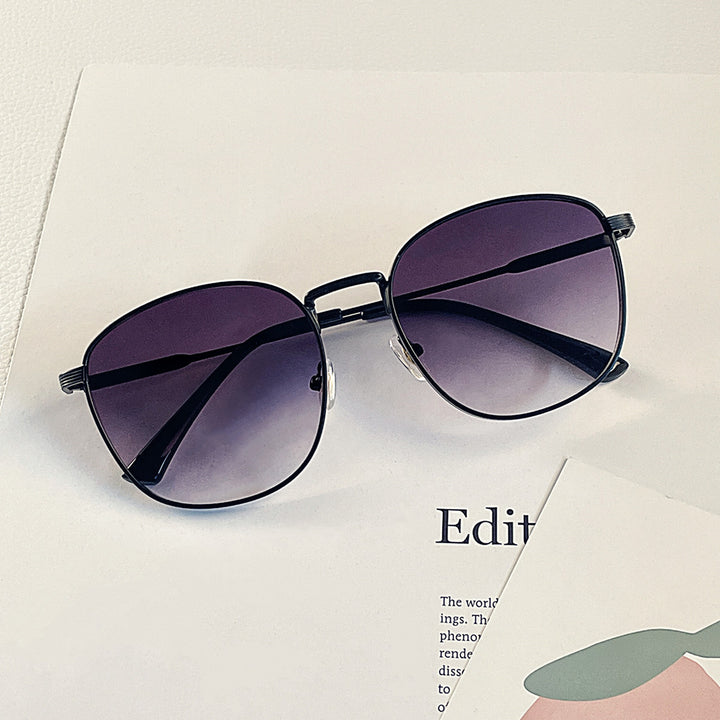 Dame modische Hexagon solbrille med luksuriøs metallramme Luvikno