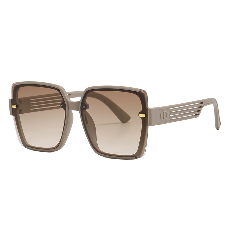 Dame firkantet solbrille med trendy geometrisk design Luvikno