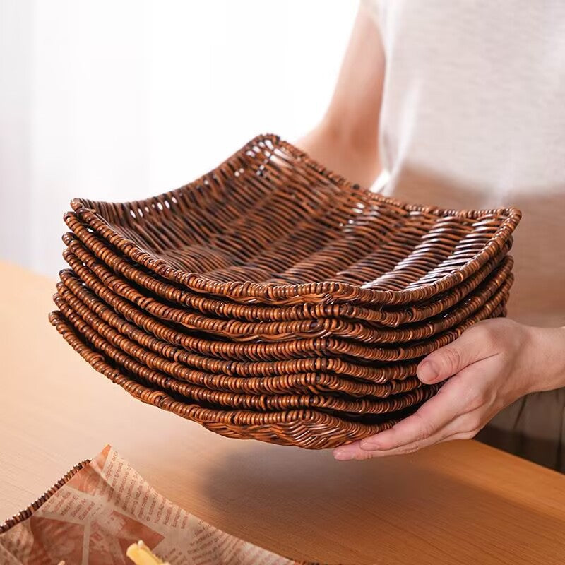 Unisex Elegant Rattan Serveringsfat Luvikno