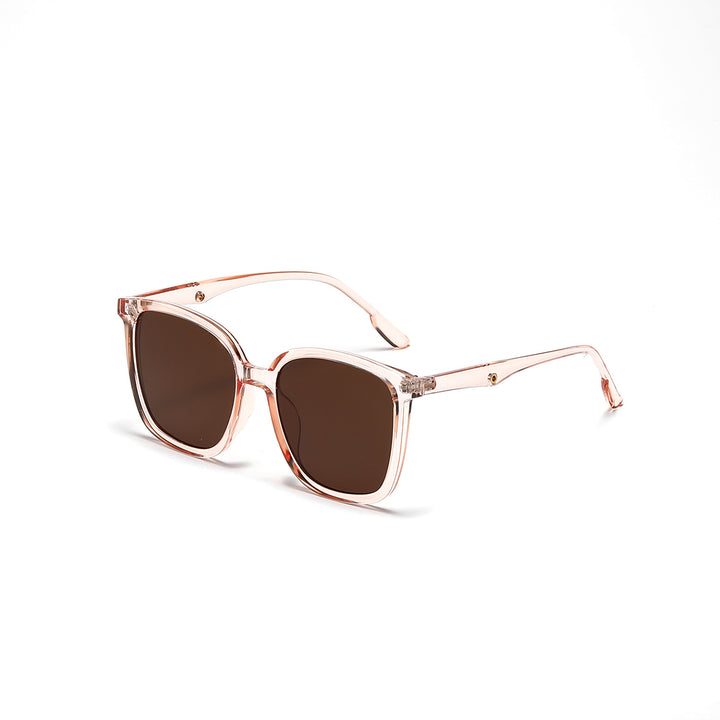 Dame stilige firkantede solbriller med klar ramme og polarisert glass Luvikno