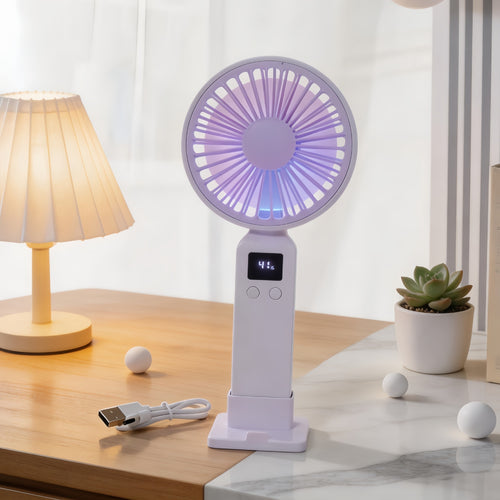 Damer Bærbar USB-vifte med LED-skjerm og ergonomisk design Luvikno