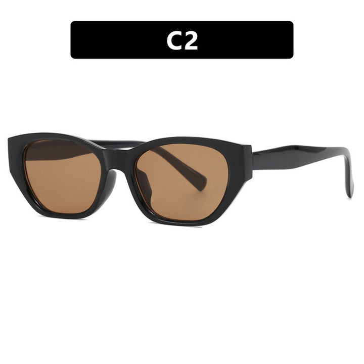 Dame Cat-Eye solbriller med transparent, geometrisk ramme Luvikno