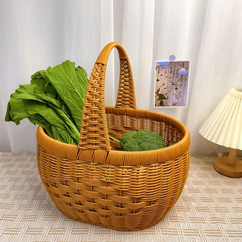 Dame Håndlaget Rattan Handlekurv Luvikno