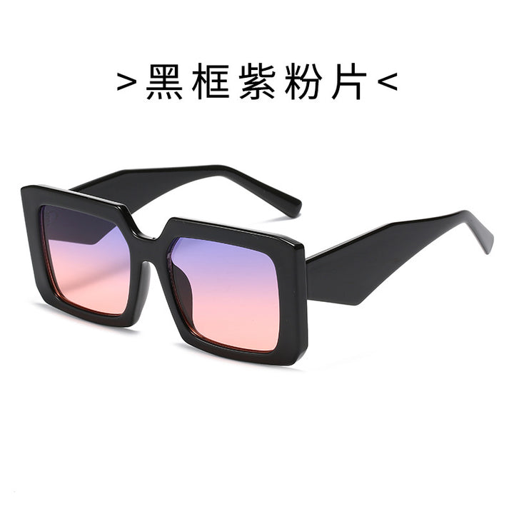 Dame Geometrisk Solbrille med bred ramme Luvikno
