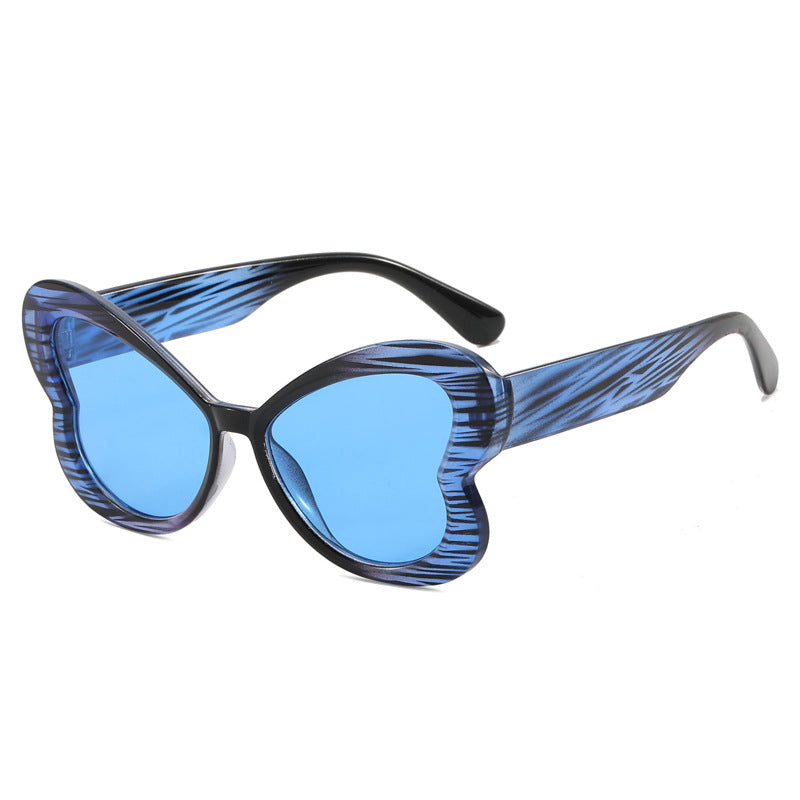 Dame Oversized-solbrille i leken sommerfugl-design Luvikno