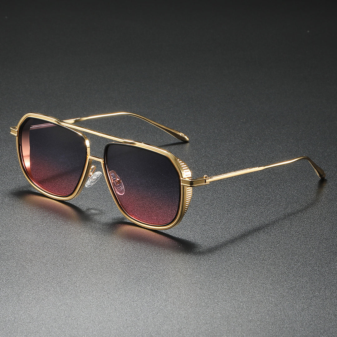 Dame Elegant solbrille med kantet metallramme Luvikno
