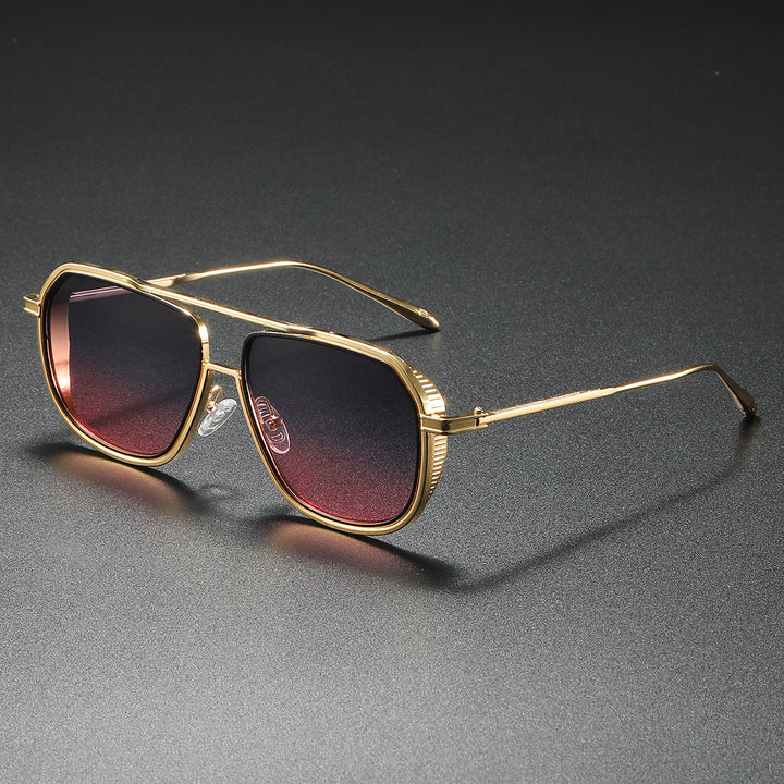 Dame Elegant solbrille med kantet metallramme Luvikno