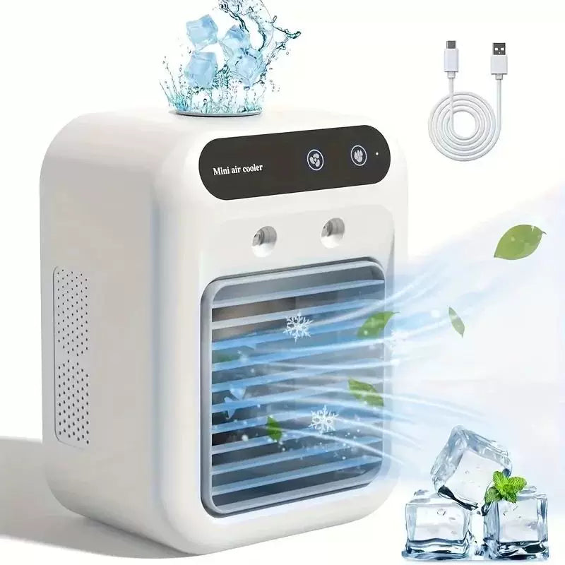 Unisex en størrelse personlig skrivebords-evaporator-mikrokjøler med øvre fylling isreservoir justerbare multi-vinkel-luftutløp hviskende stille USB-vifte Luvikno