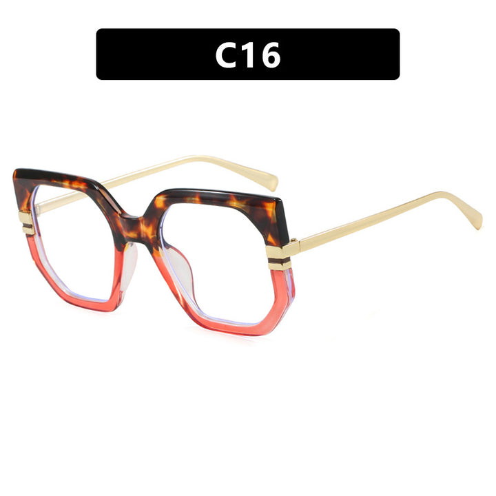 Dame geometrisk solbrille med luksuriøs gullramme og polariserte glass Luvikno