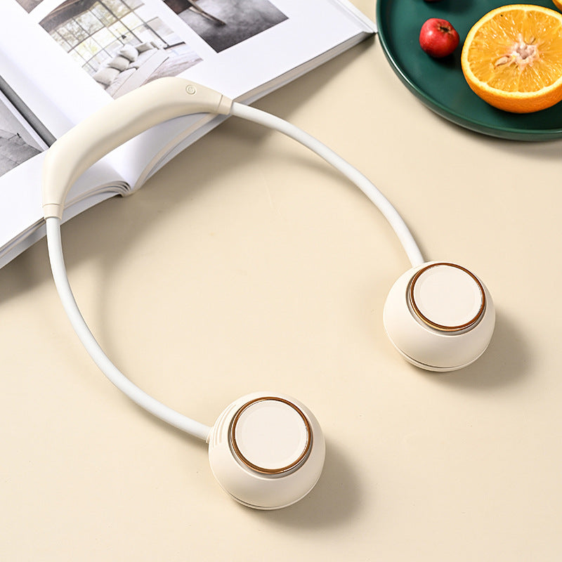 Kjølende handsfree båndvift med doble justerbare luftutløp USB-C ladbar Luvikno