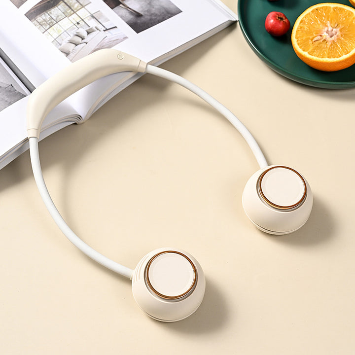 Kjølende handsfree båndvift med doble justerbare luftutløp USB-C ladbar Luvikno
