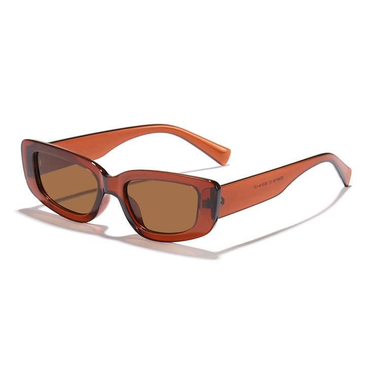 Damer moteriktig Cat-Eye solbrille med bred plastikkramme og UV-beskyttelse Luvikno