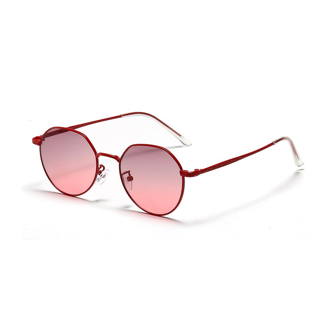 Dame rund brille med filigran metallramme Luvikno