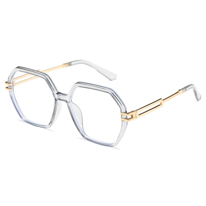 Dame moteriktig solbrille i avantgardistisk heksagon-design Luvikno