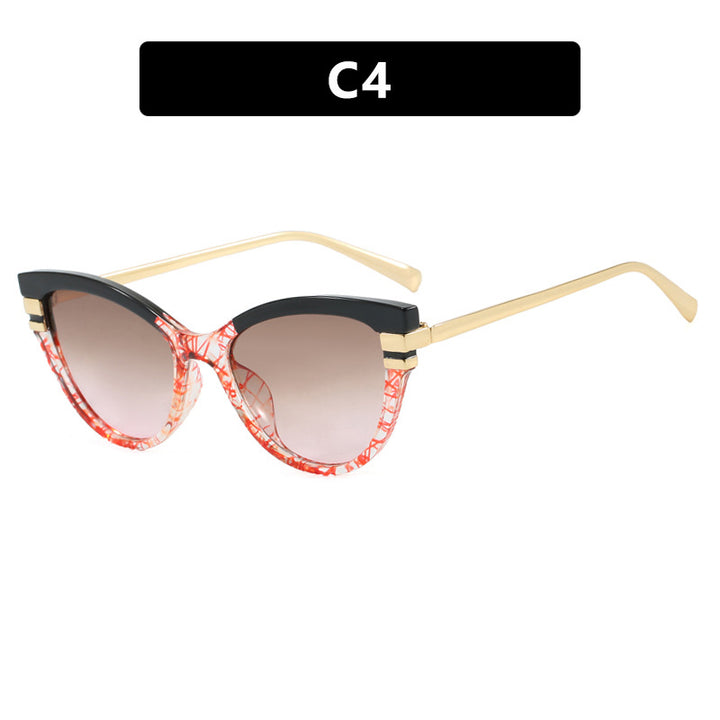 Damer Cat-Eye solbrille med elegante metallakenter Luvikno