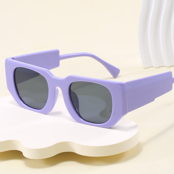 Dame geometrisk oversized solbrille med bredt design Luvikno