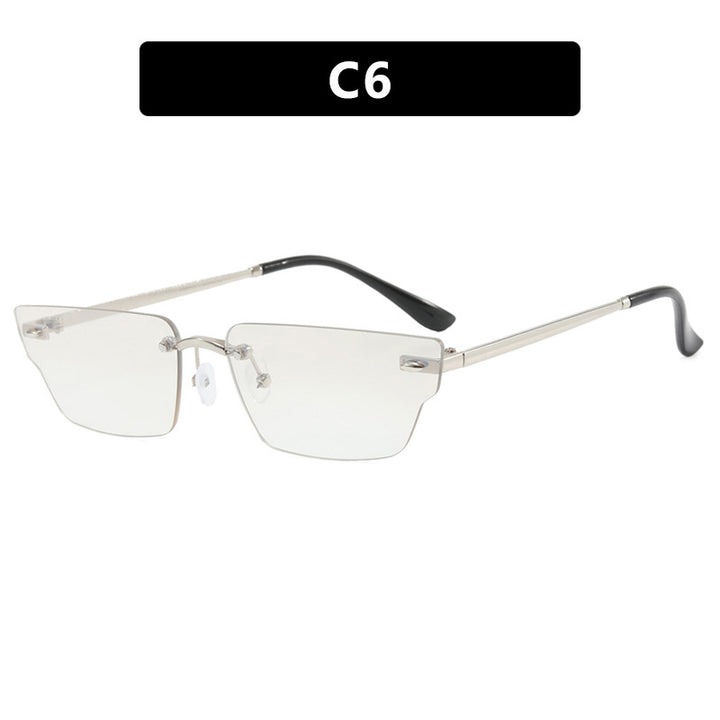 Dame geometrisk solbrille med filigranramme og transparente glass Luvikno