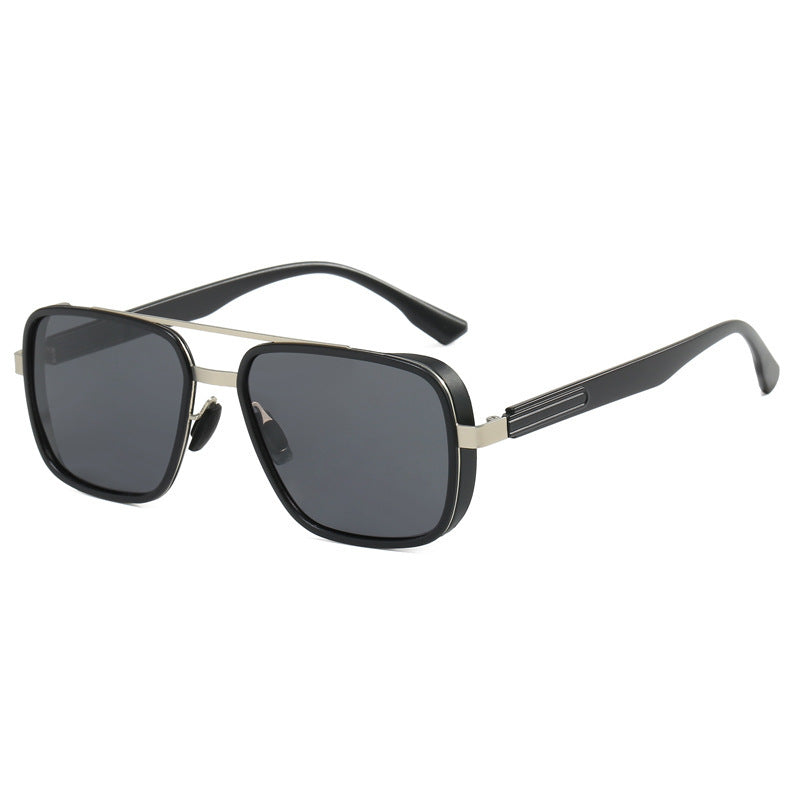 Dame elegant firkantet solbrille med høykvalitets metallramme Luvikno