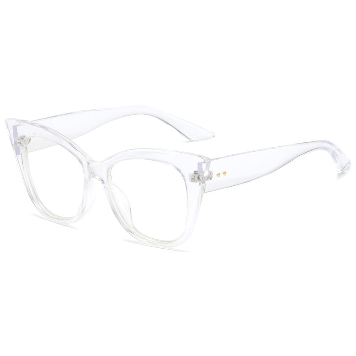 Dame ekstravagante Cat-Eye-solbriller med speilreflekterte linser Luvikno