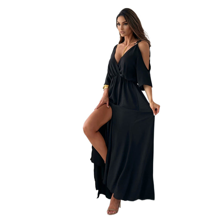 Naiselliset Elegantit Maxi-mekko korkealla halkiolla ja säädettävällä vyötäröllä Luvik