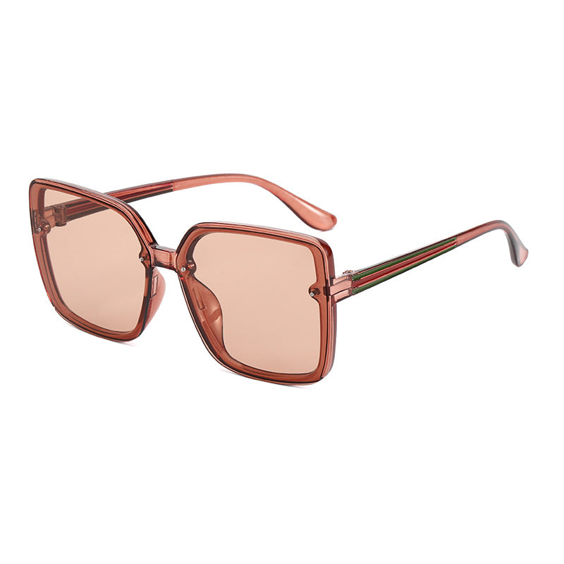Dame Oversized-firkantet solbrille med kontrasterende ramme Luvikno
