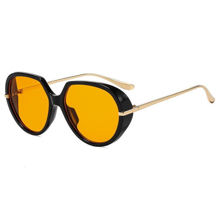 Dame Cat-Eye solbriller med blendefritt UV-beskyttelse og luksuriøs metallramme Luvikno