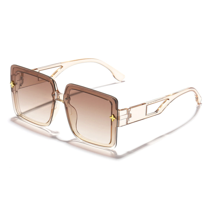 Dame moteriktig kvadratisk solbrille med elegant ramme Luvikno