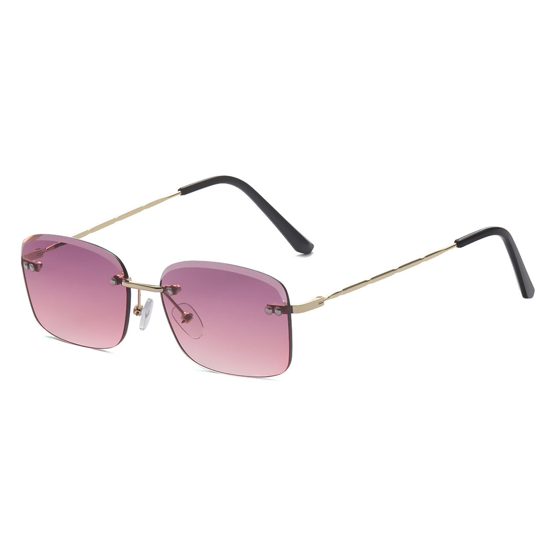 Dame kvadratisk solbrille med polariserte linser og elegant metallramme Luvikno