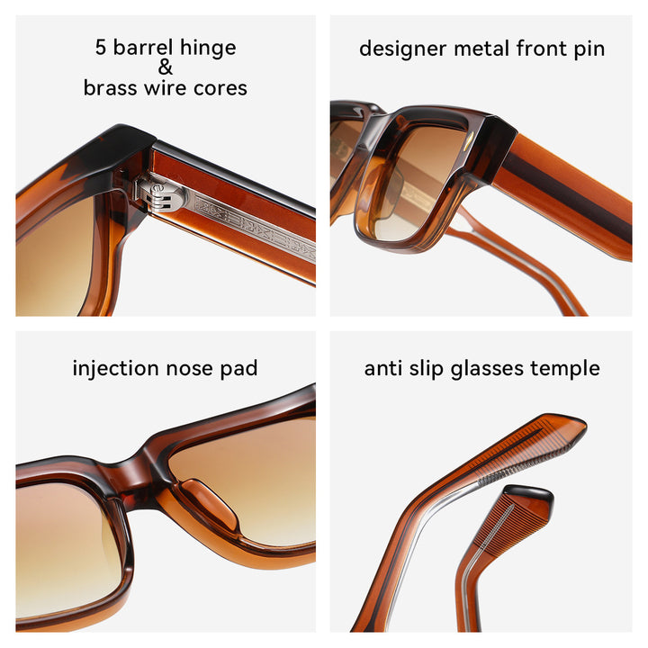 Dame solbrille i moderne, kantet design Luvikno