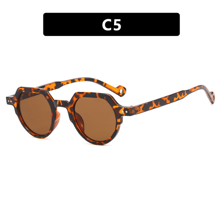 Dame geometrisk solbrille med beskyttende UV-filter og robust ramme Luvikno