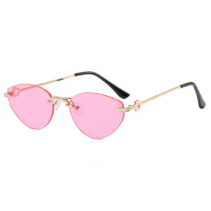 Dame Futuristisk Halvramme Solbrille Luvikno