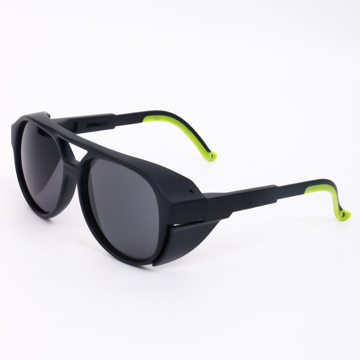 Dame oversized solbriller i geometrisk design med robust ramme og polarisert glass Luvikno