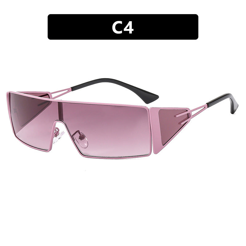 Dame geometrisk solbrille med futuristisk design og slitesterk ramme Luvikno