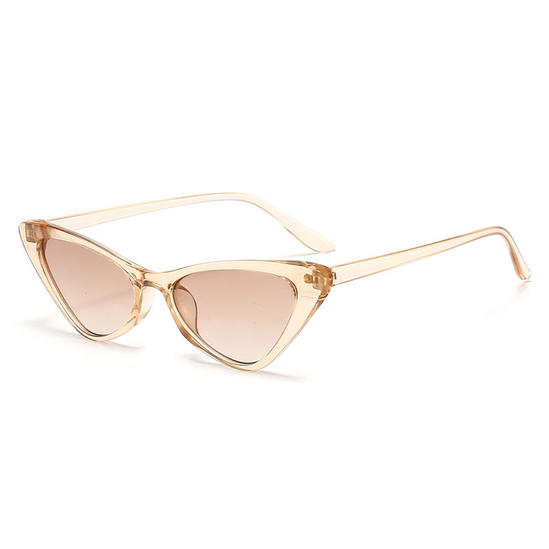 Dame stilige Cat-Eye solbriller med glanset plastramme Luvikno