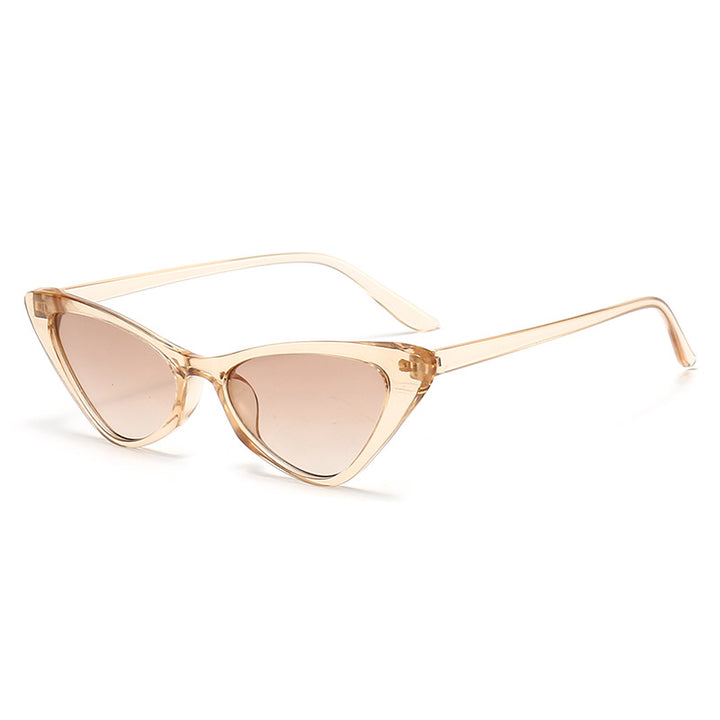 Dame stilige Cat-Eye solbriller med glanset plastramme Luvikno