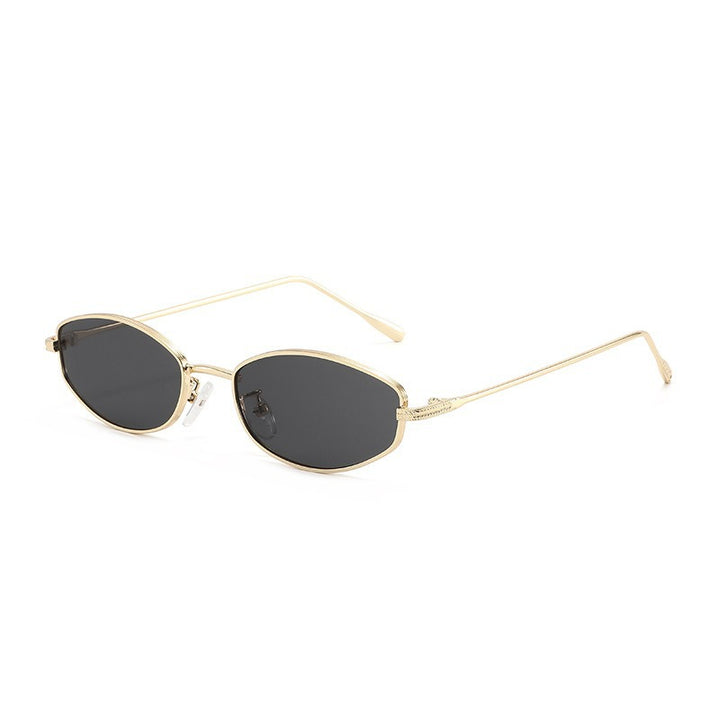 Dame moteriktig solbrille i minimalistisk ovalt design Luvikno