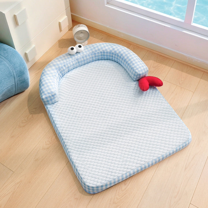 Unisex nan ergonomisk baby-liggmatte med polstret hodekant og vaskbart trekk Luvikno