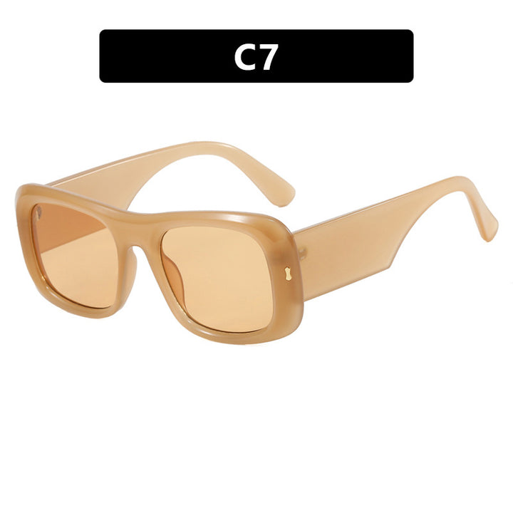 Damen kvadratisk solbrille med refleksjonsbeskyttende linser og moderne ramme konstruksjon Luvikno